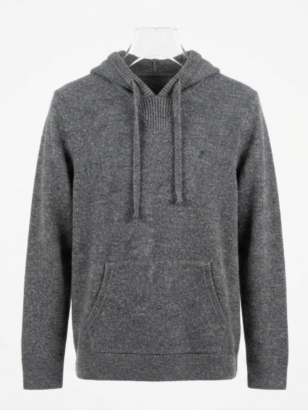 βG.H. Bass & Co. Men's Medium Gray Knit Pullover Hoodie Sweater